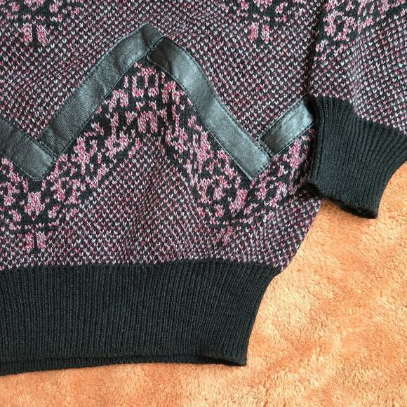 Marc Daniels Vintage 90s Patchwork Sweater Size M Eclectic Grandpa Fairy Grunge - Picture 6 of 11